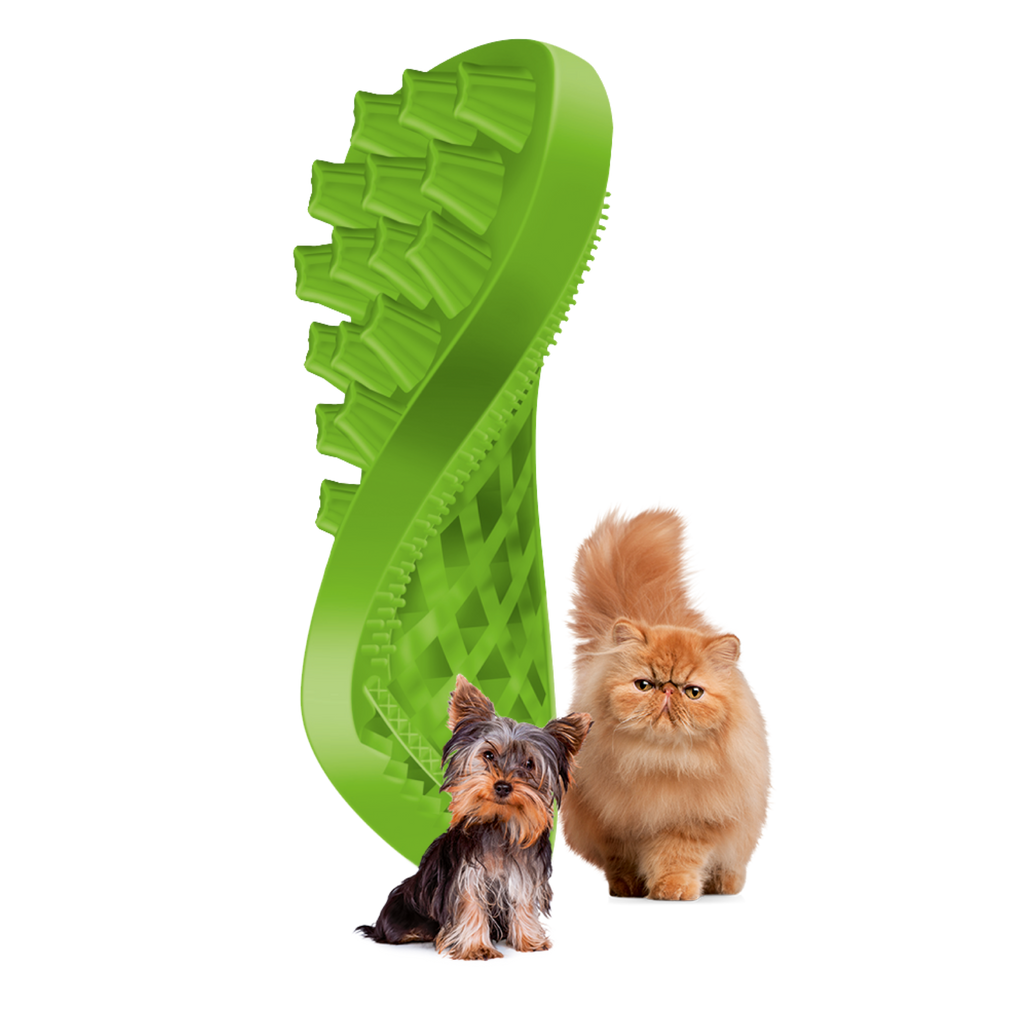 Pet+Me Soft Green Brush for Small Breed Dogs with Long Hair