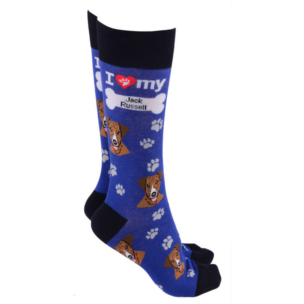 Dog Society Socks Jack Russell Royal Blue