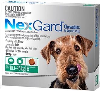 NexGard Chewables Green Large 10.1-25kgs 6pk