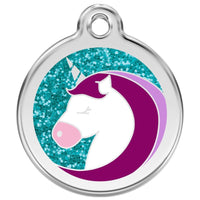 Red Dingo ID Tag Glitter Unicorn