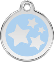 Red Dingo ID Tag Enamel Stars Light Blue