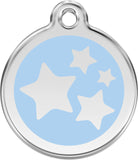 Red Dingo ID Tag Enamel Stars Light Blue