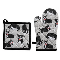 AGA Oven Glove & Pot Holder Set Farm Dogs