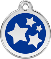 Red Dingo ID Tag Enamel Stars Dark Blue