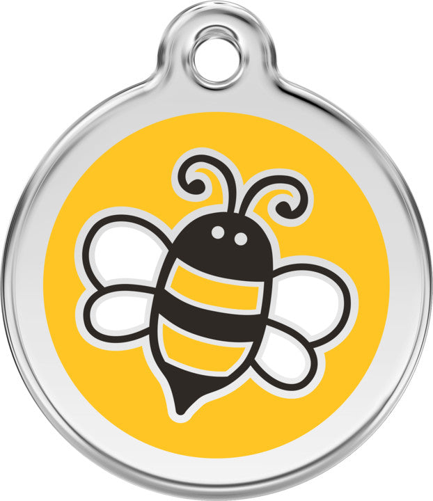 Red Dingo ID Tag Enamel Bumble Bee Yellow