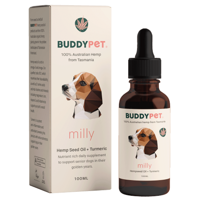 BuddyPet Milly Hemp Seed Oil & Turmeric for Senior Dogs