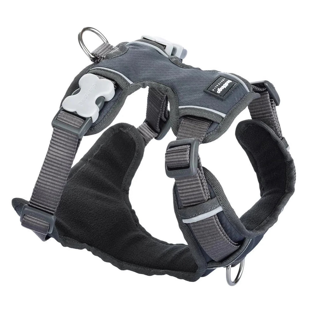 Red Dingo Padded Harness Cool Grey