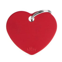 My Family ID Tag Charm Basic Heart Red