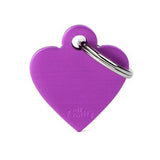 My Family Basic Heart ID Tag Charm Purple