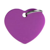 My Family Basic Heart ID Tag Charm Purple