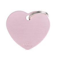 My Family Basic Heart ID Tag Charm Pink