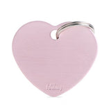 My Family Basic Heart ID Tag Charm Pink