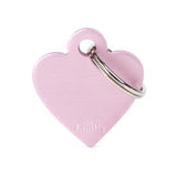 My Family Basic Heart ID Tag Charm Pink
