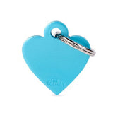 My Family Basic Heart ID Tag Charm Sky Blue