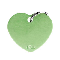 My Family Basic Heart ID Tag Charm Lime