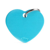 My Family Basic Heart ID Tag Charm Sky Blue
