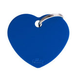 My Family Basic Heart ID Tag Charm Blue