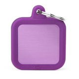 My Family ID Tag Charm Hush Square Purple