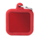 My Family ID Tag Charm Hush Square Red