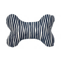 Dog Soft Toy Mog & Bone Stripe Print Navy