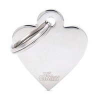 My Family Basic Heart Chrome ID Tag Charm Small