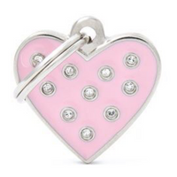 My Family Chic Heart Pink ID Tag Charm