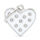 My Family Chic Heart White ID Tag Charm