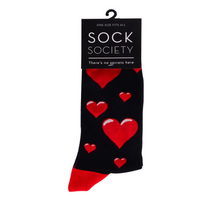 Sock Society Love Hearts Black/Red