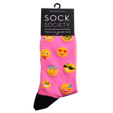 Sock Society Emoji Hot Pink
