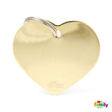 My Family Basic Heart Gold ID Tag Charm Large