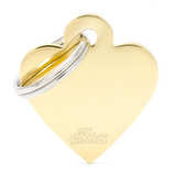 My Family Basic Heart Gold ID Tag Charm Small