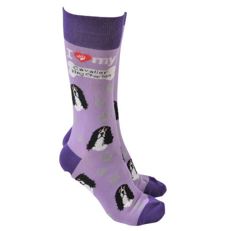 Huuraa Unisex Socken Cavalier King Charles Spaniel Cavie Comic Geschenk Größe 37/41 White Motiv Tennissocken Cavalier King Charles Spaniel Geschenkidee