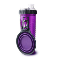 Dexas Snack Duo Travel Feeder Purple