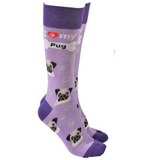 Dog Society Socks Pug Purple