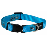 Rogz Fancy Dress Collar Turquoise Paws