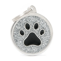 My Family ID Tag Charm Shine Paw Grey