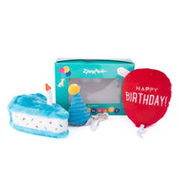 Zippy Paws Pup Birthday Box Blue