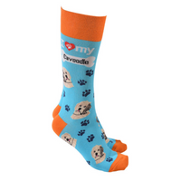 Dog Society Socks Cavoodle Bright Blue