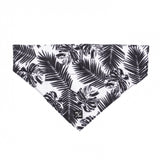 Dog Bandana Tropical Leaf Black