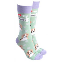 Dog Society Socks Beagle Green