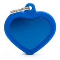 My Family Hush Heart ID Tag Charm Blue