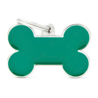 My Family ID Tag Charm Basic Handmade Bone Green Large