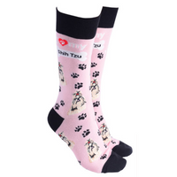 Dog Society Socks Shih Tzu Pink