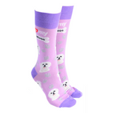 Dog Society Socks Maltese Pink