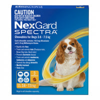 NexGard Spectra Yellow 3.6-7.5kgs 3pk