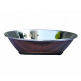 ZeeZ Stainless Steel Hi-Back Pet Bowl Woodgrain