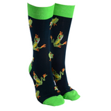 Sock Society Aussie Frogs Dark Green