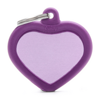 My Family Hush Heart ID Tag Charm Purple