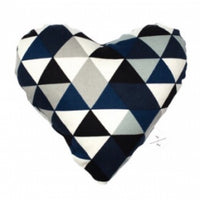 Dog Soft Toy Mog & Bone Diamond Print Heart Navy