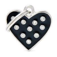 My Family Chic Black Heart ID Tag Charm